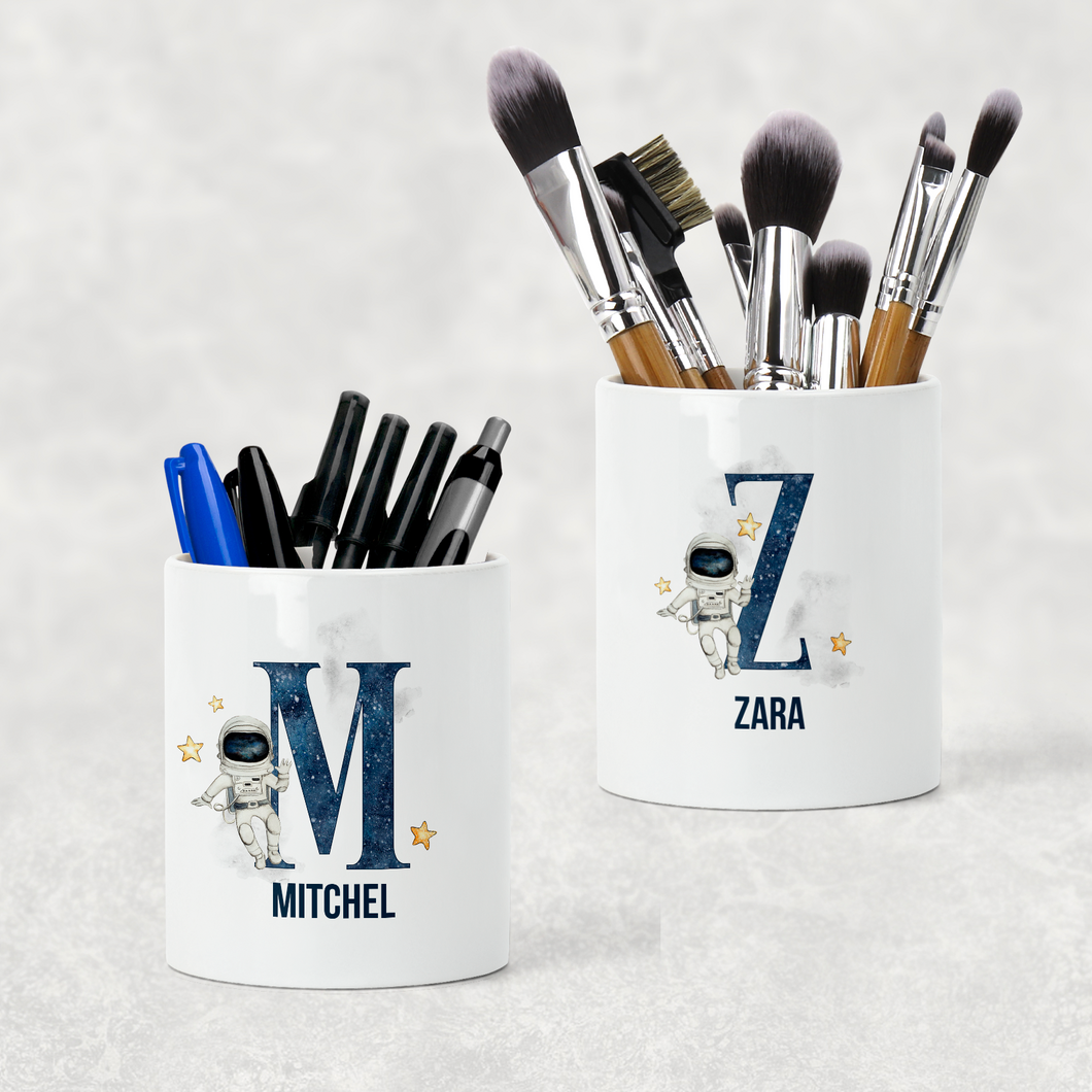 Space Alphabet Watercolour Pencil Caddy / Make Up Brush Holder