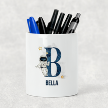 Load image into Gallery viewer, Space Alphabet Watercolour Pencil Caddy / Make Up Brush Holder
