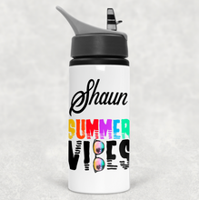 Load image into Gallery viewer, Summer Vibes Sunglasses Personalised Aluminium Straw Water Bottle 650ml
