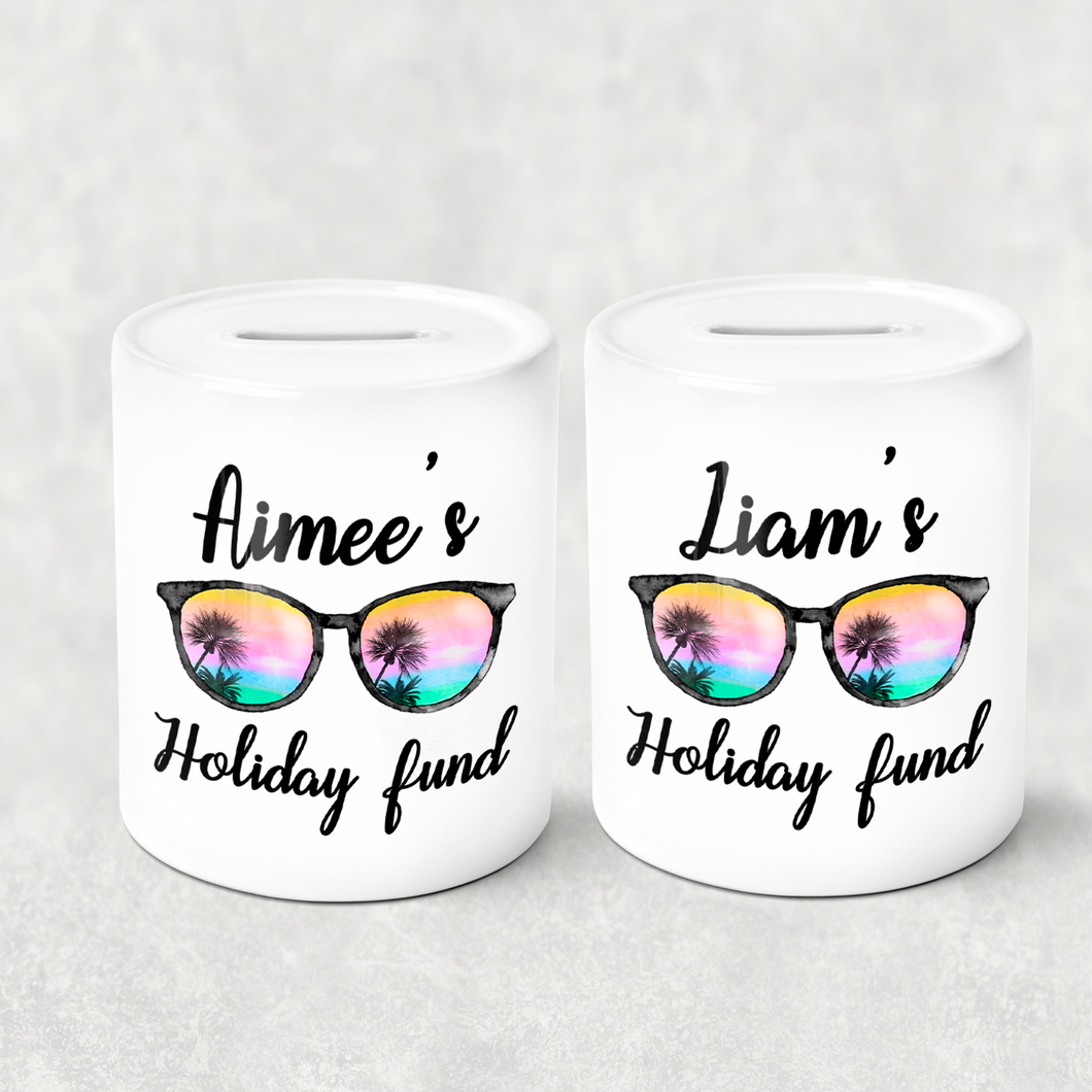 Sunglasses Holiday Personalised Money Pot