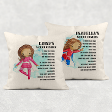 Load image into Gallery viewer, Super Hero Personalised Worry Cushion Cover White Canvas or Natural Linen
