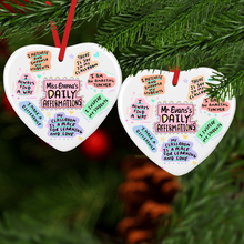 Load image into Gallery viewer, Teacher Daily Affirmations Pastel Ceramic Bauble
