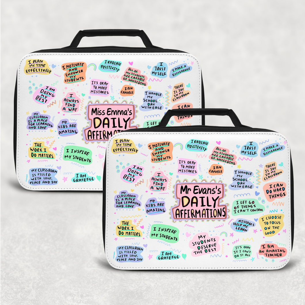 Teacher Affirmations Pastel Insulated Lunch Bag