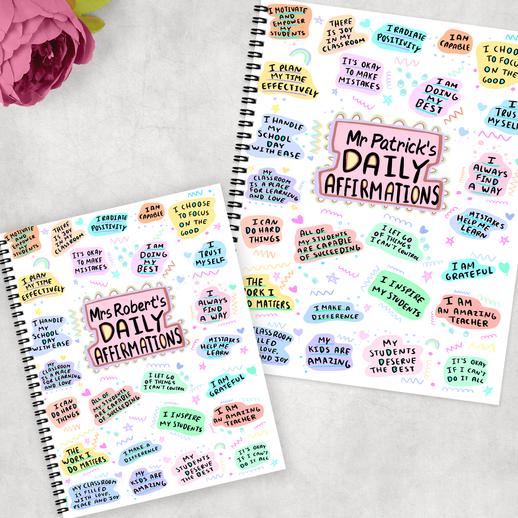 Teacher Daily Affirmations Pastel Notebook