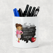 Load image into Gallery viewer, Teacher Superhero Watercolour Stationary Pencil Caddy
