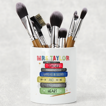 Load image into Gallery viewer, Teacher Book Stack Pencil Make Up Caddy
