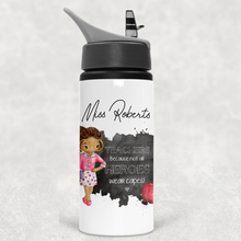 Load image into Gallery viewer, Teacher Thank You Personalised Aluminium Straw Water Bottle 650ml
