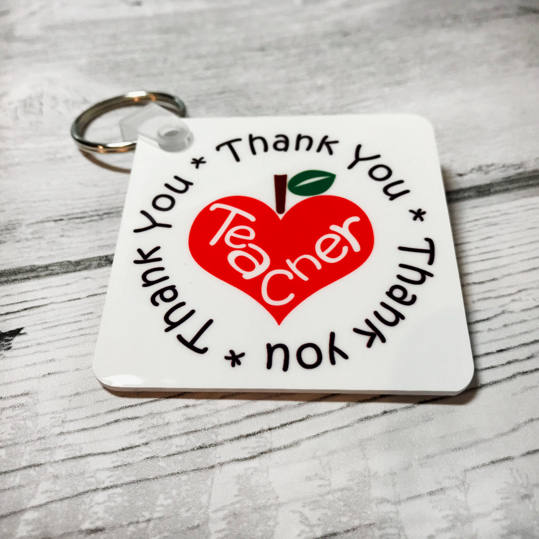 Teacher Keyring Gift with optional image or QR code - Keyring - Molly Dolly Crafts