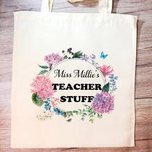 Load image into Gallery viewer, Teacher Stuff Personalised Tote Bag Teacher Gift - Tote Bag - Molly Dolly Crafts
