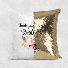 Load image into Gallery viewer, Thank you for being my Bridesmaid, Maid of Honour, Flower Girl Sequin Reveal Cushion -  - Molly Dolly Crafts
