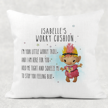 Load image into Gallery viewer, Troll Worry Comfort Cushion Linen White Canvas
