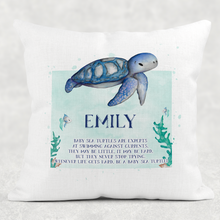 Load image into Gallery viewer, Turtle Worry Comfort Cushion Linen White Canvas
