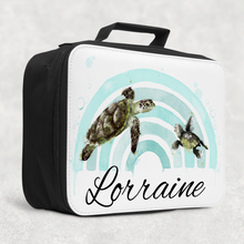 Load image into Gallery viewer, Turtle Rainbow Personalised Insulated Lunch Bag
