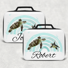 Load image into Gallery viewer, Turtle Rainbow Personalised Insulated Lunch Bag
