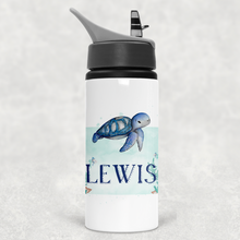 Load image into Gallery viewer, Turtle Personalised Aluminium Straw Water Bottle 650ml
