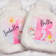 Load image into Gallery viewer, Unicorn Alphabet Personalised Hot Water Bottle Cover
