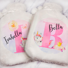 Load image into Gallery viewer, Unicorn Alphabet Personalised Hot Water Bottle Cover

