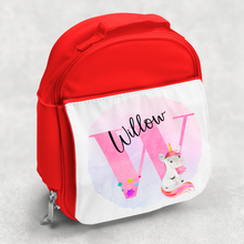 Load image into Gallery viewer, Unicorn Alphabet Personalised Kids Insulated Lunch Bag
