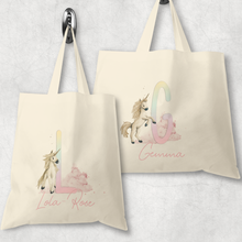 Load image into Gallery viewer, Unicorn Rainbow Alphabet Watercolour Tote Bag
