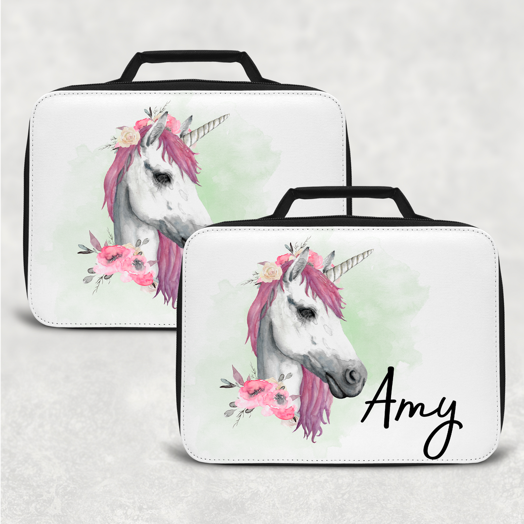 Unicorn Watercolour Personalised Insulated Lunch Bag