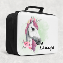 Load image into Gallery viewer, Unicorn Watercolour Personalised Insulated Lunch Bag
