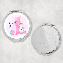 Load image into Gallery viewer, Unicorn Alphabet Compact Pocket Mirror
