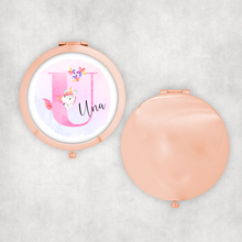 Load image into Gallery viewer, Unicorn Alphabet Compact Pocket Mirror
