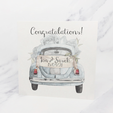 Load image into Gallery viewer, Wedding Car Congratulations Mr &amp; Mrs Wedding Day Card
