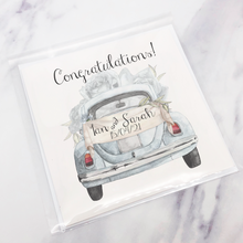 Load image into Gallery viewer, Wedding Car Congratulations Mr &amp; Mrs Wedding Day Card

