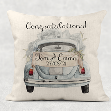Load image into Gallery viewer, Wedding Car Mr &amp; Mrs Cushion
