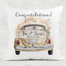 Load image into Gallery viewer, Wedding Car Mr &amp; Mrs Cushion
