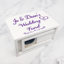 Load image into Gallery viewer, Wedding Fund Personalised Wooden Money Box
