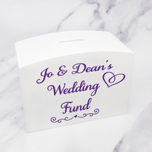 Load image into Gallery viewer, Wedding Fund Personalised Wooden Money Box
