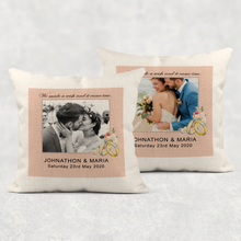 Load image into Gallery viewer, Wedding Photo Mr &amp; Mrs Cushion
