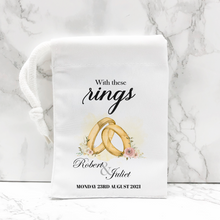 Load image into Gallery viewer, Wedding Ring With These Rings Small Drawstring Bag
