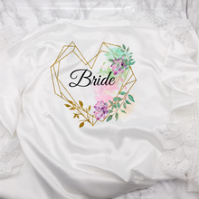 Load image into Gallery viewer, Heart Watercolour Personalised Bride Lace Wedding Dressing Robe -  - Molly Dolly Crafts
