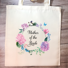 Load image into Gallery viewer, Mother of the Bride Floral Wreath Wedding Tote Bag - Tote Bag - Molly Dolly Crafts
