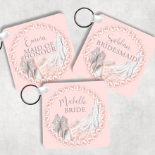 Load image into Gallery viewer, Hen Party Favour Personalised Wedding Role Keyring
