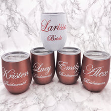 Load image into Gallery viewer, Personalised Wedding Role 400ml Stemless Wine Tumbler - Bottles - Molly Dolly Crafts
