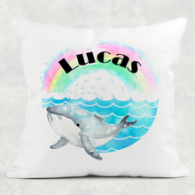 Load image into Gallery viewer, Whale Rainbow Personalised Cushion
