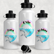 Load image into Gallery viewer, Whale Rainbow Personalised Aluminium Water Bottle 400/600ml
