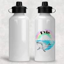 Load image into Gallery viewer, Whale Rainbow Personalised Aluminium Water Bottle 400/600ml
