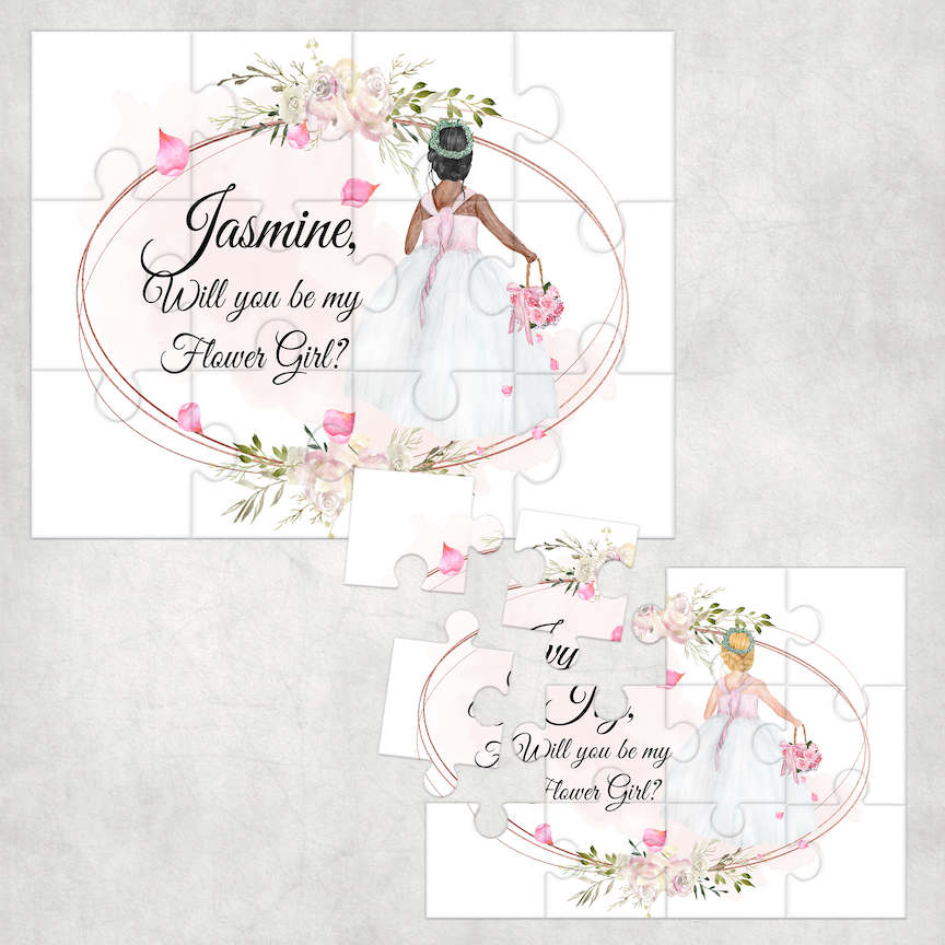 Will you be my Flower Girl, Bridesmaid, Maid of Honour Proposal Jigsaw Various Sizes