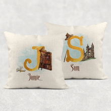 Load image into Gallery viewer, Wizard Alphabet Cushion Linen White Canvas
