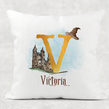 Load image into Gallery viewer, Wizard Alphabet Cushion Linen White Canvas

