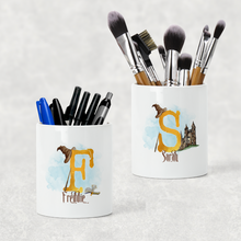 Load image into Gallery viewer, Wizard Alphabet Watercolour Pencil Caddy / Make Up Brush Holder

