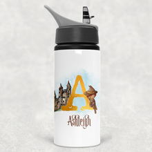 Load image into Gallery viewer, Wizard Alphabet Personalised Aluminium Straw Water Bottle 650ml
