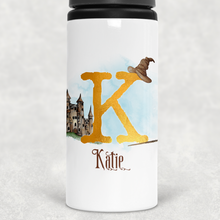 Load image into Gallery viewer, Wizard Alphabet Personalised Aluminium Straw Water Bottle 650ml
