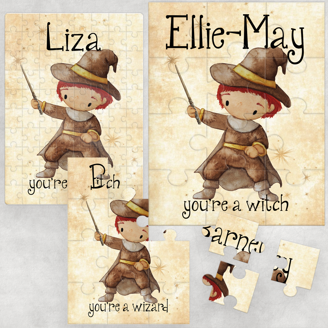 Wizard Wand Personalised Jigsaw Various Sizes & Pieces