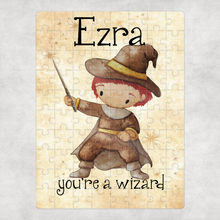 Load image into Gallery viewer, Wizard Wand Personalised Jigsaw Various Sizes &amp; Pieces
